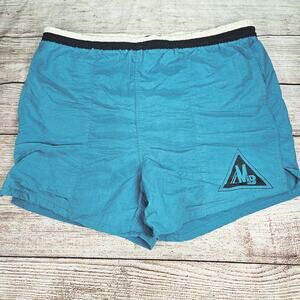 Vintage Morro Bay Swim Trunks Shorts Color Drawstring Pockets Aqua Blue Medium